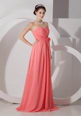 Hand Made Flowers Watermelon 2014 Wedding Bridesmaid Dress