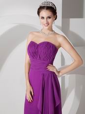 Pretty Purple Chiffon Dress For 2014 JR Bridesmaid