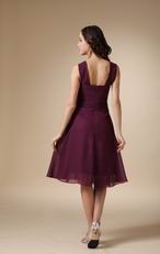 Purple Halter Skirt Bridesmaid Dress For Beach Wedding