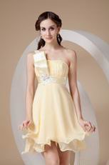 Daffodil Chiffon One Shoulder Neck Bridesmaid Dress