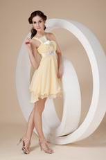 Daffodil Chiffon One Shoulder Neck Bridesmaid Dress