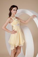 Daffodil Chiffon One Shoulder Neck Bridesmaid Dress