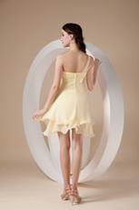 Daffodil Chiffon One Shoulder Neck Bridesmaid Dress