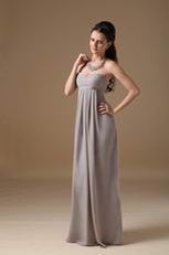 Grey Long Chiffon Skirt Bridesmaid Dress Under $100