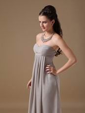 Grey Long Chiffon Skirt Bridesmaid Dress Under $100