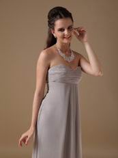 Grey Long Chiffon Skirt Bridesmaid Dress Under $100