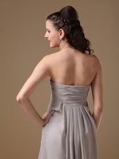 Grey Long Chiffon Skirt Bridesmaid Dress Under $100