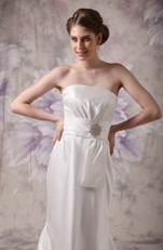 White Strapless Floor-length Dress For Bridesmaid Wear 2014