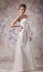 White Strapless Floor-length Dress For Bridesmaid Wear 2014