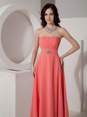 Watermelon Corset Back Bridesmaid Dress For Wedding Party