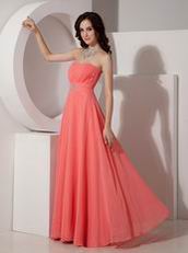 Watermelon Corset Back Bridesmaid Dress For Wedding Party