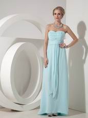 Floor Length Baby Blue Chiffon Bridesmaid Dresses Spring