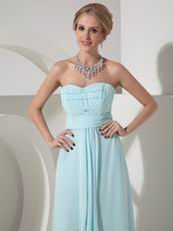 Floor Length Baby Blue Chiffon Bridesmaid Dresses Spring