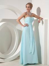 Floor Length Baby Blue Chiffon Bridesmaid Dresses Spring