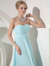 Floor Length Baby Blue Chiffon Bridesmaid Dresses Spring