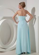 Floor Length Baby Blue Chiffon Bridesmaid Dresses Spring