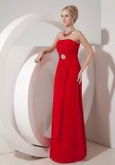 Wine Red Strapless Junior Gown For Bridesmaid Wear