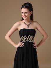 Best Black 100D Chiffon Long Bridesmaid Dress For Juniors