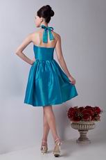 Cheap Halter Teal Taffeta Short Homecoming Dress Buy