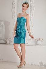 Sweetheart Column Mini Blue Stain Bridal Jr Bridesmaid Dress