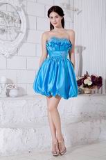 Pretty Flaring Blue Stain Mini Graduation Dress