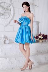 Pretty Flaring Blue Stain Mini Graduation Dress