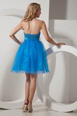 Sweetheart Beaded Blue Graduation Dress For Sale