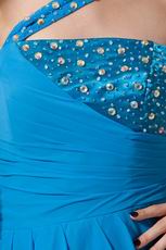 Formal One Shoulder Blue Celebrity Evening Dresses Cheap