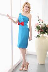 Doger Blue Mother Of The Bride Dress With Red Bowknot