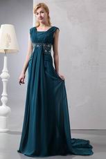 Beautiful Front Drap Strong Blue Wedding Party Mother Dress
