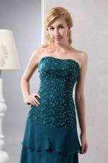 Beaded Strapless Layers Mother Of The Bride Dress With Jacket