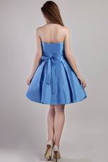 Strapless Blue Taffeta Girls Dress For Sweet 16 Party