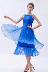 Sexy Straps Tea Length Layers Homecoming Dress In Azure