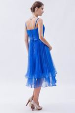 Sexy Straps Tea Length Layers Homecoming Dress In Azure