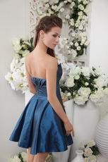 Strapless Short Navy Blue Taffeta Homecoming Dress