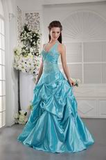 Princess Halter Teal Blue 2014 Winter Quinceanear Wear