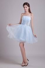 Baby Blue Short Organza Sweet Sixteen Dress Cheap Price