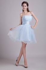 Baby Blue Short Organza Sweet Sixteen Dress Cheap Price