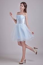 Baby Blue Short Organza Sweet Sixteen Dress Cheap Price