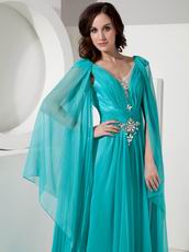 V-neck Brids Wing Design 2014 Top Designer Prom Dress
