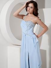 Cheap Light Blue One Shoulder Evening Dresses For 2014