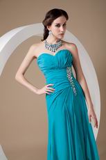 Sweetheart Teal Blue Prom Dress With High Leg Side Split