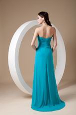 Sweetheart Teal Blue Prom Dress With High Leg Side Split