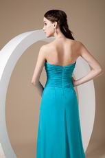 Sweetheart Teal Blue Prom Dress With High Leg Side Split