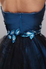 Dark Blue and Black Short Sweet 16 Dress With Crystal