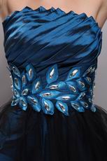 Dark Blue and Black Short Sweet 16 Dress With Crystal