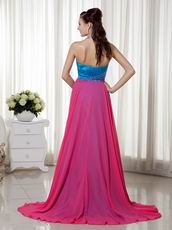 Sexy Colorful Handmade Prom Dress With Front Split Skirt