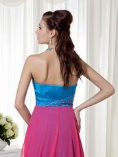 Sexy Colorful Handmade Prom Dress With Front Split Skirt