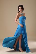 Best Deals Show Leg Side Split Dodger Blue Prom Dress 2014