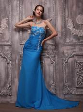 Top Designers For Strapless Azure Blue Evening Dresses